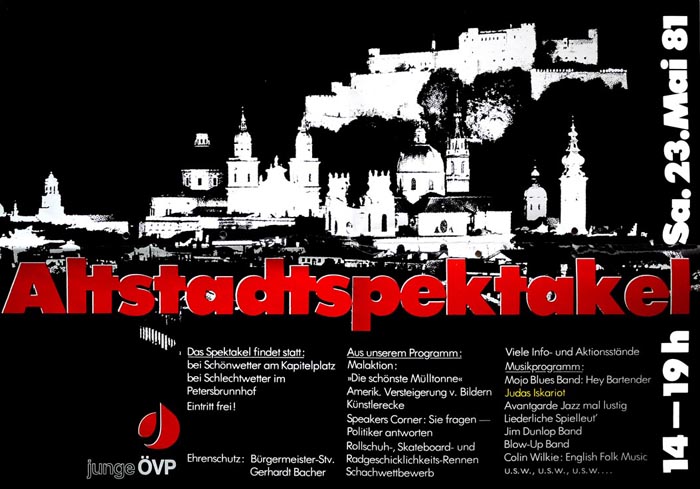 Plakat zum Altstadtspektakel in Salzburg 1981