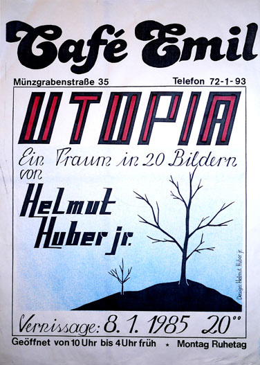 Ausstellungsplakat zur "Utopia-Ausstellung" 1985